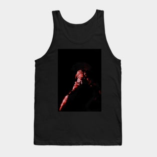 Digital collage and special processing. Bizarre. Men climbing to light from darkness. Masterpiece. White and red. Tank Top